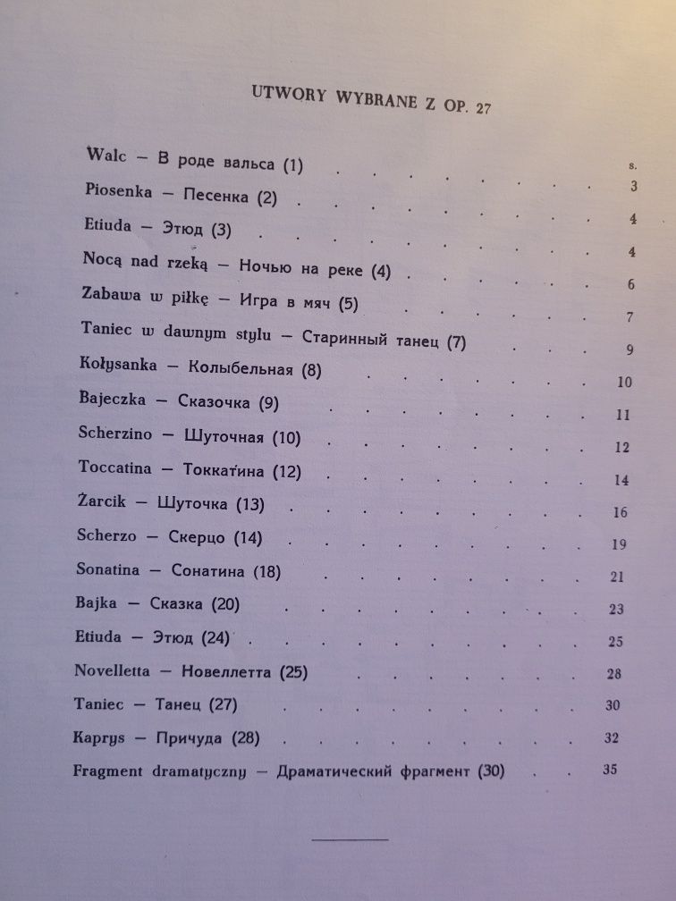 Nuty D.Kabalewski Utwory wybrane z op.27 na fortepian 1973 PWM