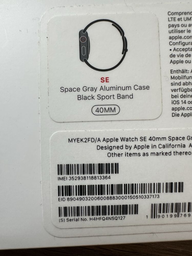 Apple Watch Series SE 40mm BLACK GPS+CELLULAR