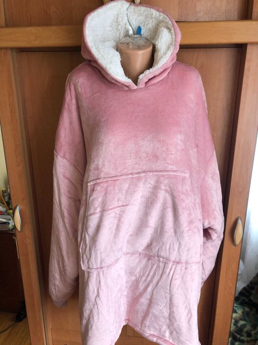 Меховушка, плюшева, кофта, худи, довга, 2-3XL.  слип, пижама