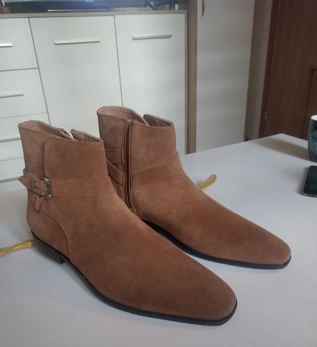 Buty męskie, sztyblety zamszowe, rozm 45 odsprzedam
