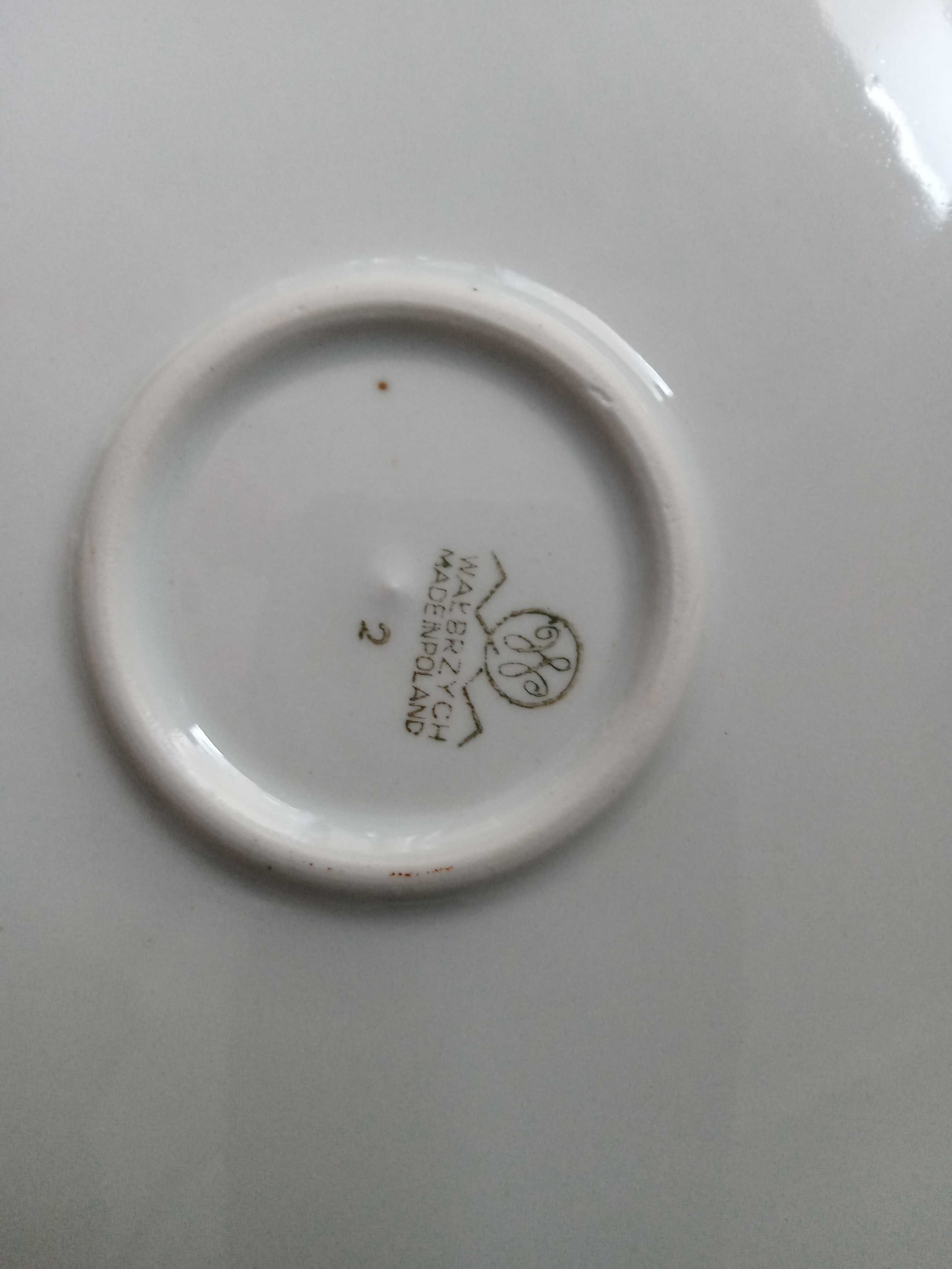 Porcelana Wałbrzych 32cm sygnatura patera talerz dekor retro kwiaty