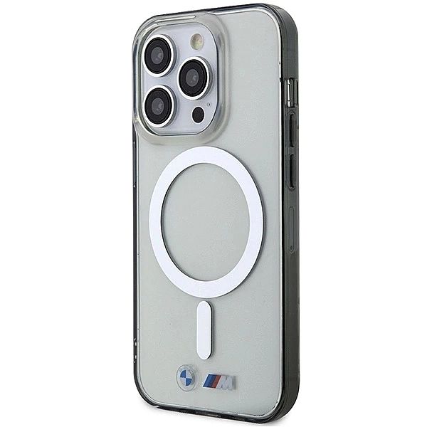 Etui BMW Silver Ring MagSafe na iPhone 15 Pro Max - przezroczyste