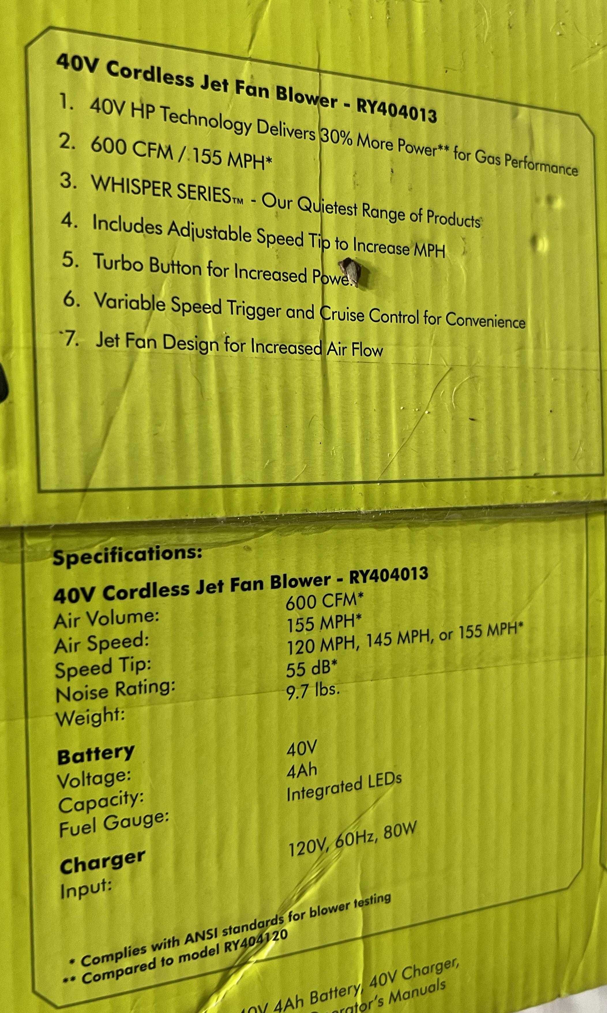 Топ Безщіткові повітродувки дуйка бловер Ryobi RY404014 40V HP з США