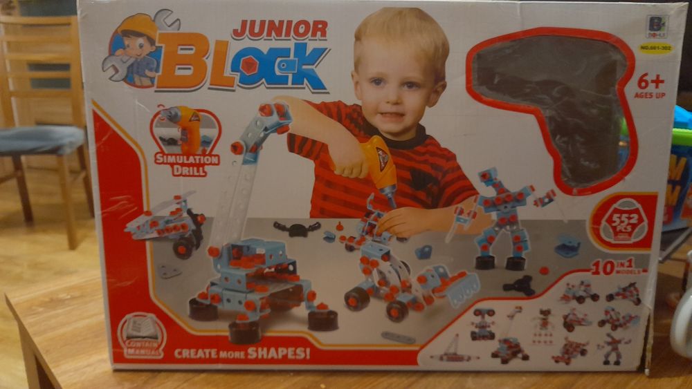 Zestaw Klocków Kreatywnych 552 szt z wiertarką