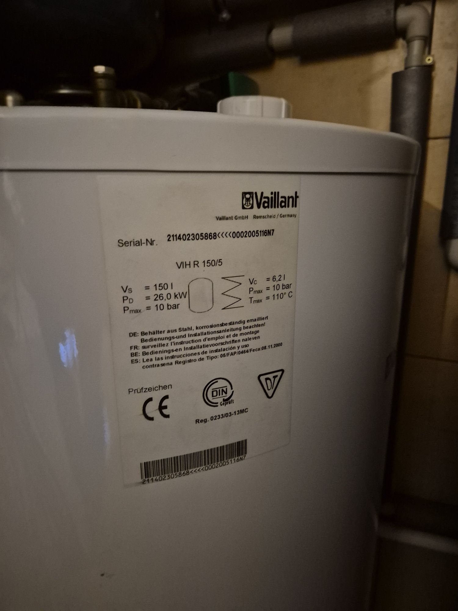 Vaillant zasobnik CWU 150l