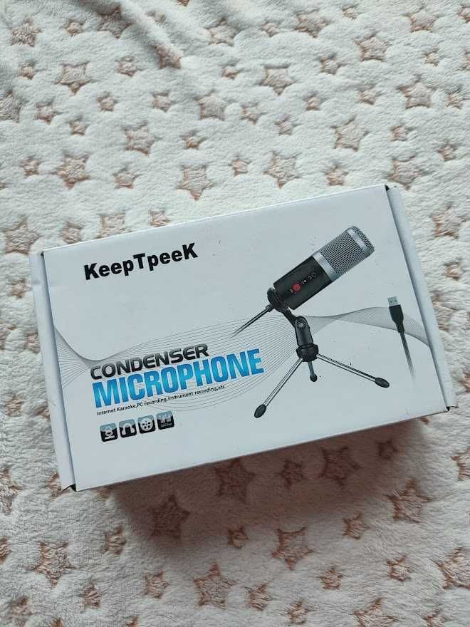 Studyjny mikrofon pojemnościowy USB Ze Statywem