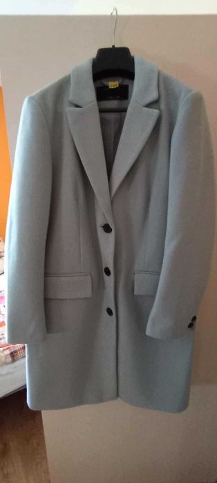 Szary Płaszcz Damski