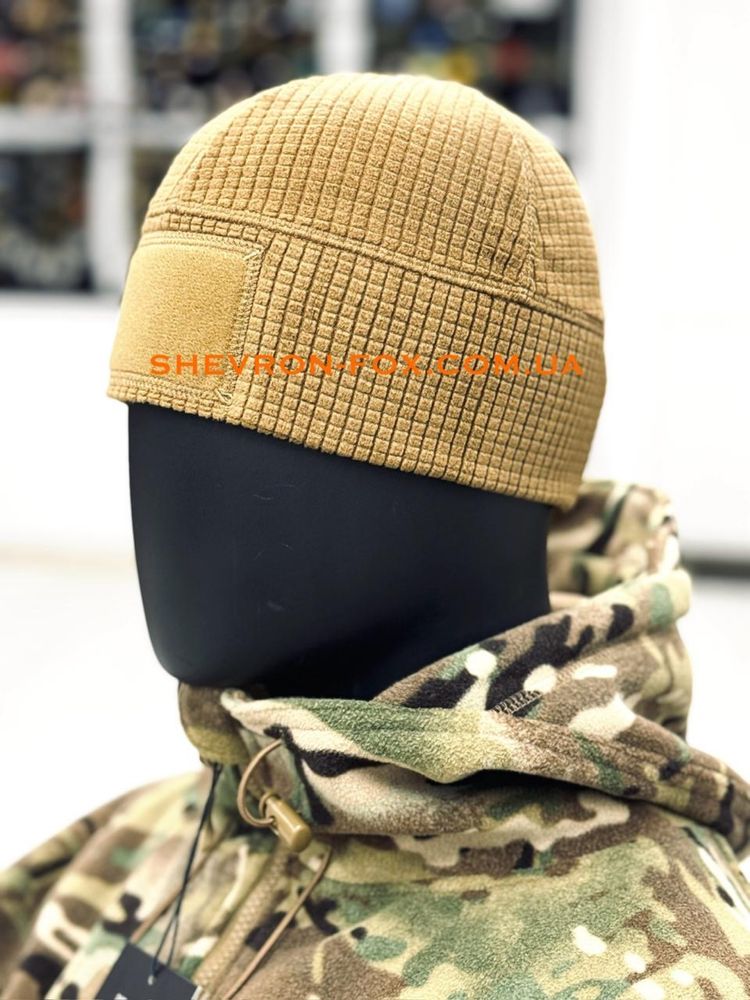 Шапка Helikon Range Beanie Grid Fleece - Coyote Olive BlackВ наявності