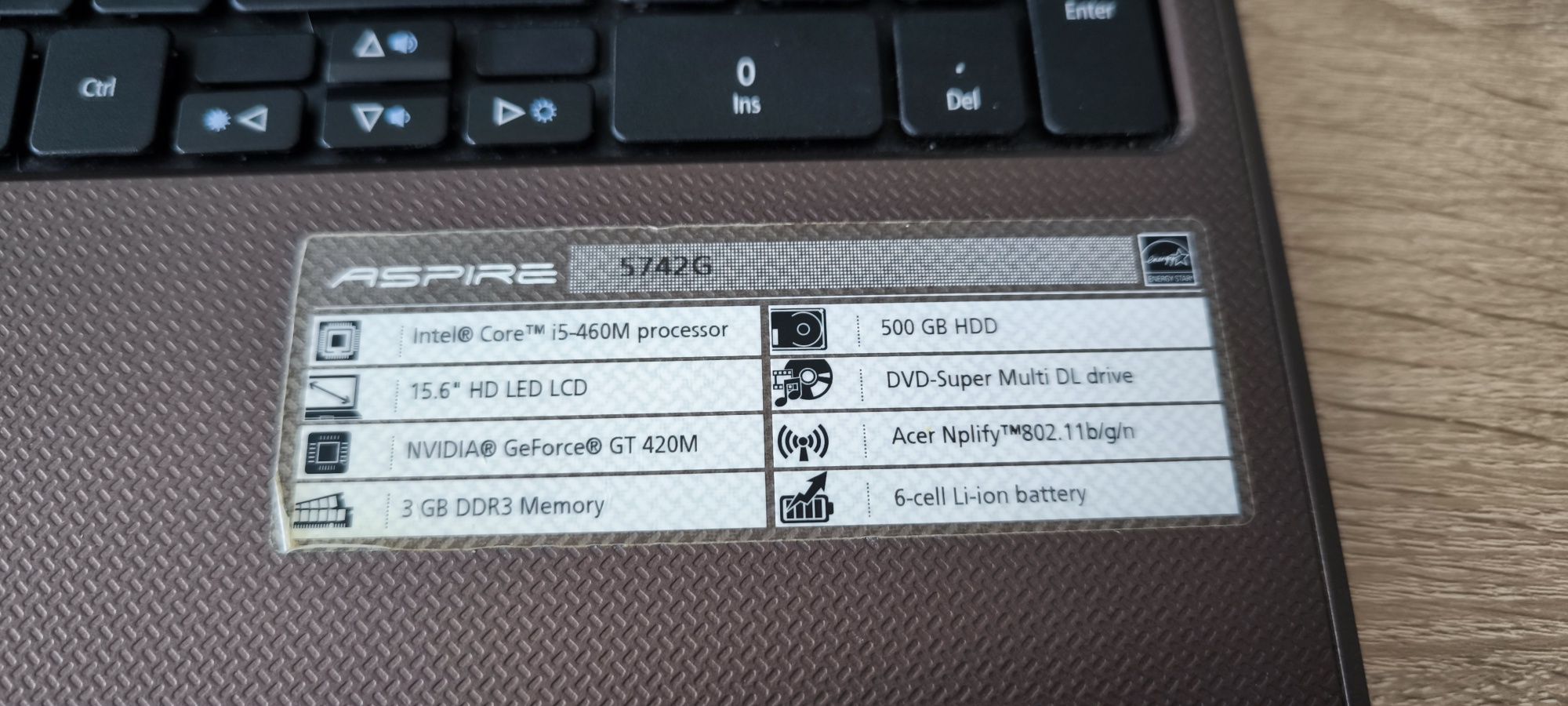 Acer aspire 5742g Intel i5 NVIDIA GeForce GT 420M, 4 GB RAM