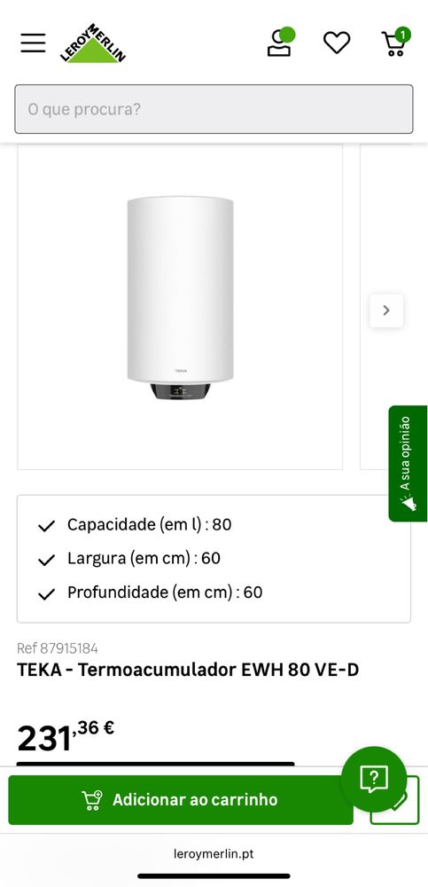 TermoAcumulador 80 L TEKA Smart inteligente