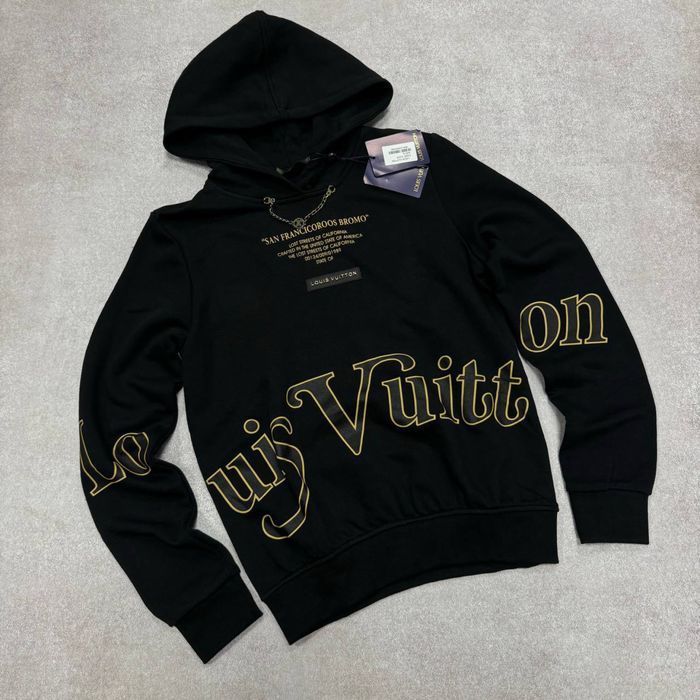 ЦЕНА ТАКОГО 3400грн! Женское худи Louis Vuitton черная кофта осень топ