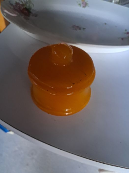 Frasco amarelo vidro opalino