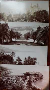 4 pocztówki panoramiczne Monte Carlo Monako XIX / XX w.