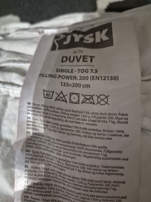 Jysk Kołdta zimowa z pierza kaczego 135x200