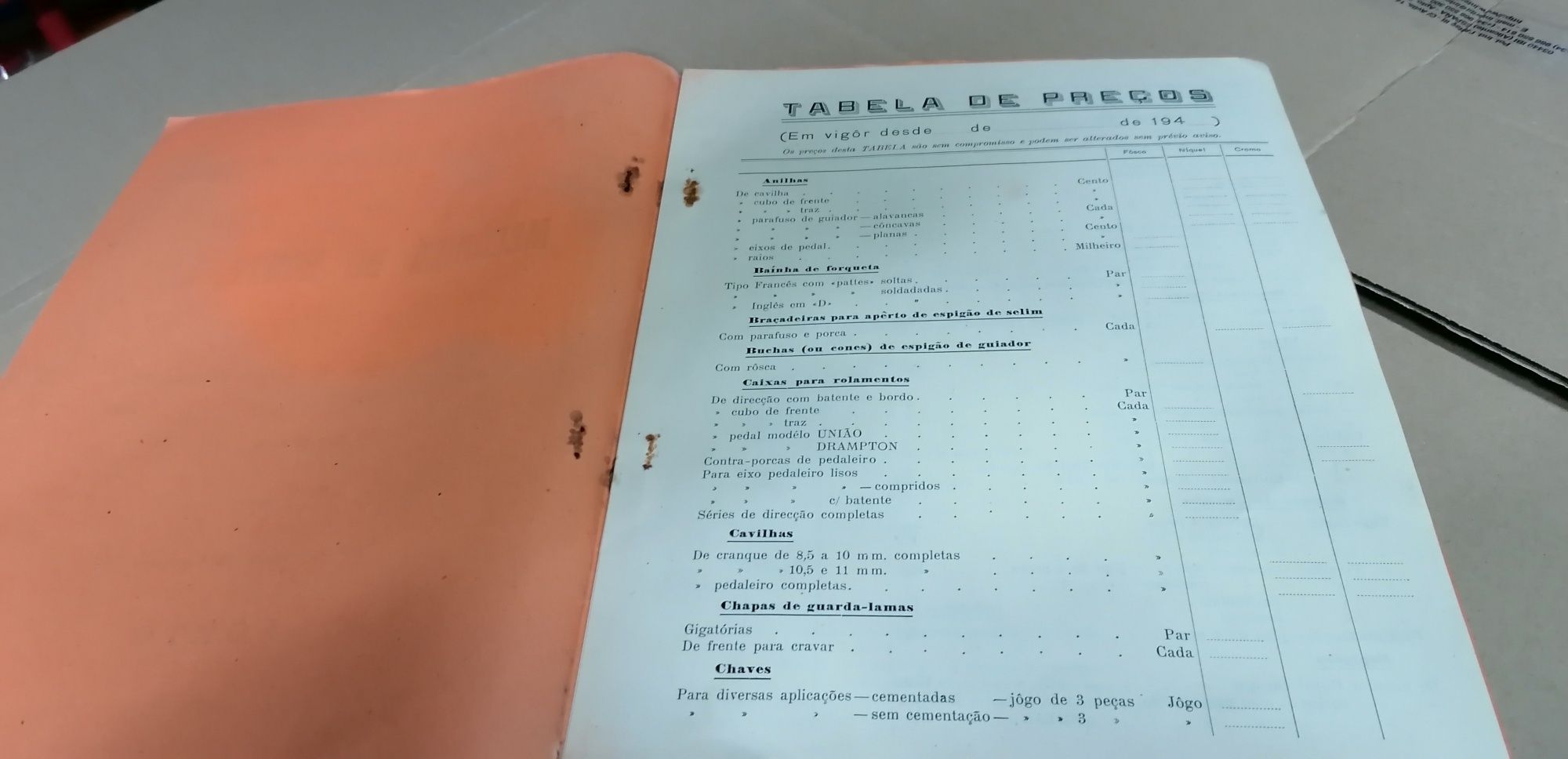 Catálogo 1945 pasteleira
