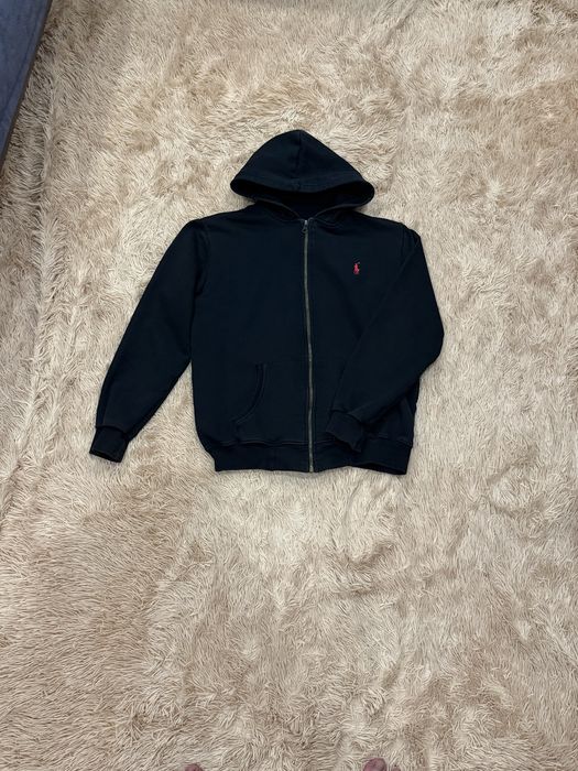 Чёрная кофта зипка зип худи polo ralph lauren поло ральф лорен L