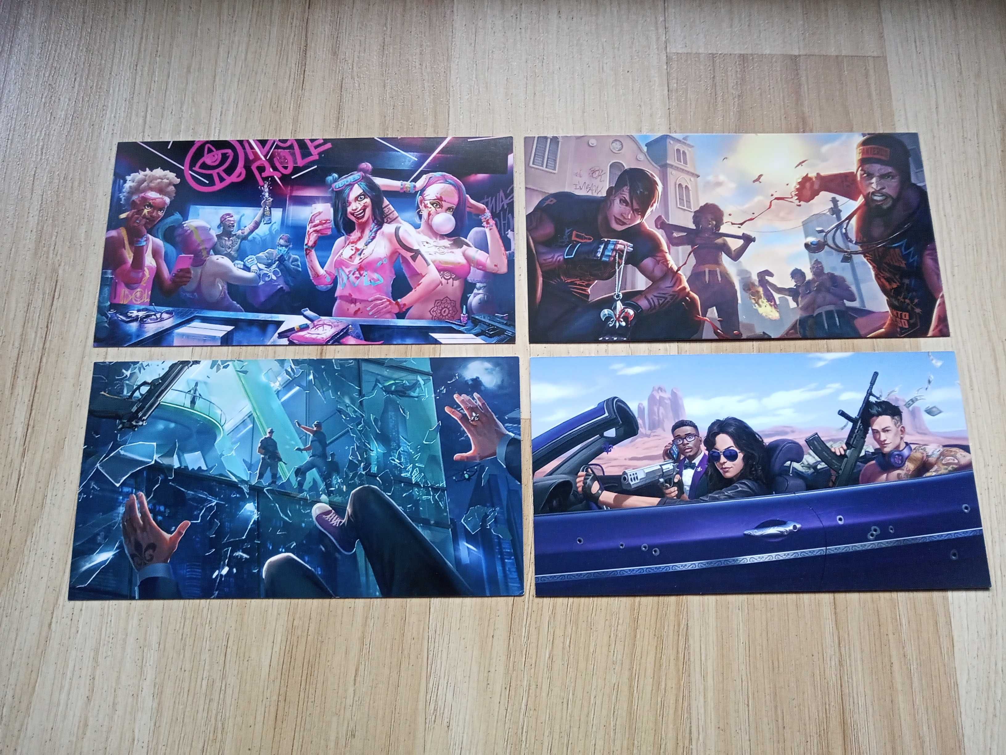 Kolekcjonerskie naklejki i pocztówki z gry Saints Row