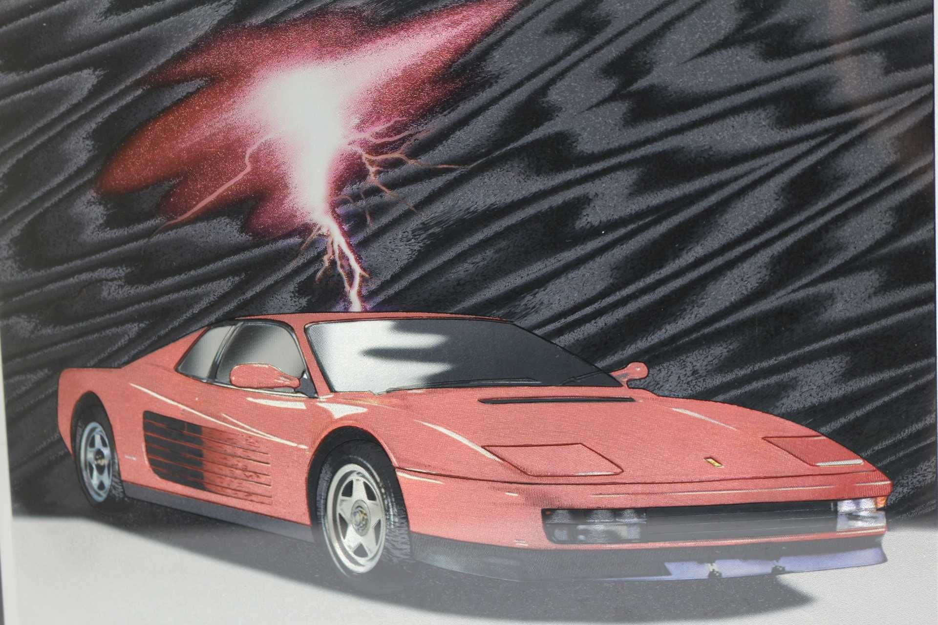 Ferrari Testarossa Vermelho design gráfico publicitário 1998