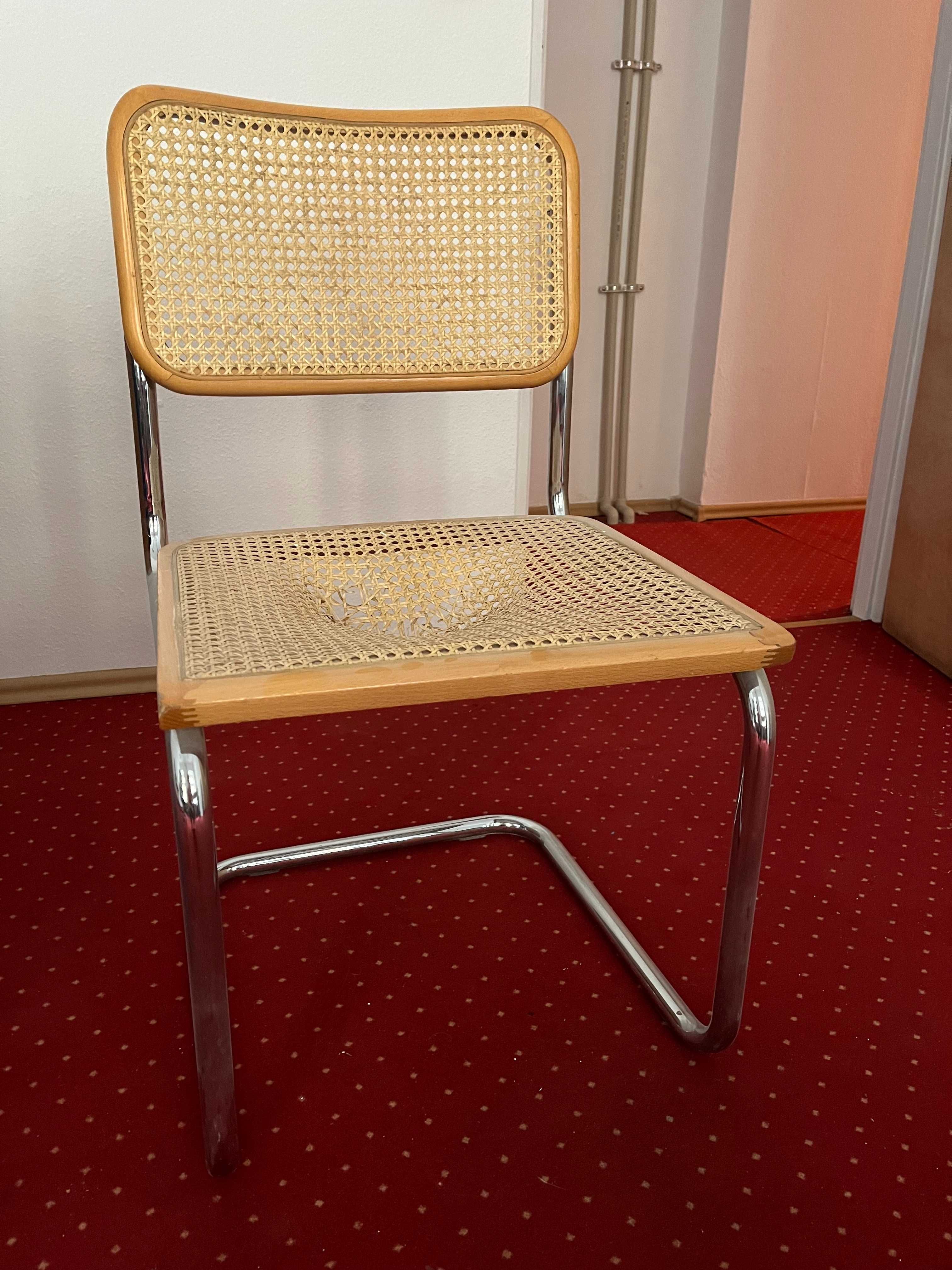 Krzesło rattanowe M.Breuer, Cesca, w stulu Bauhaus, model S32