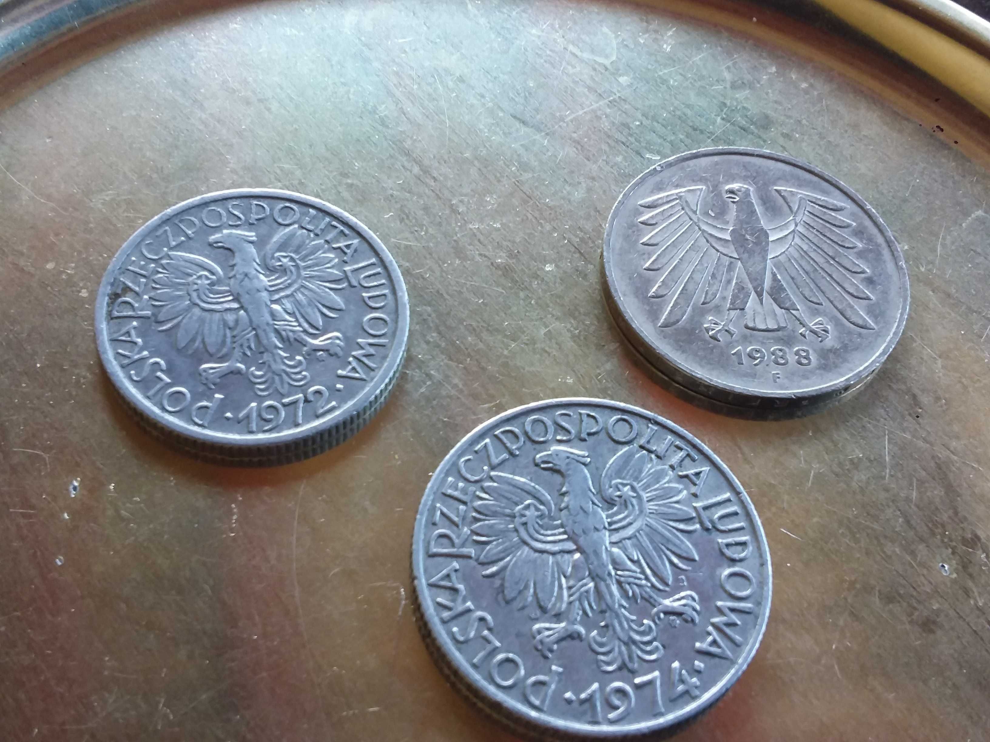 2zł 1972, 5zł. 1974, 5 marek 1988 monety kolekcjonerskie