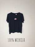 Granatowa wiskozowa bluzka, t-shirt flaga USA H&M