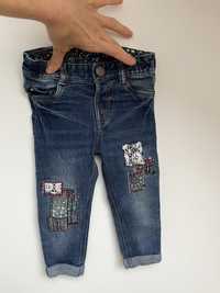 Spodnie jeansy z łatami 86 12-18