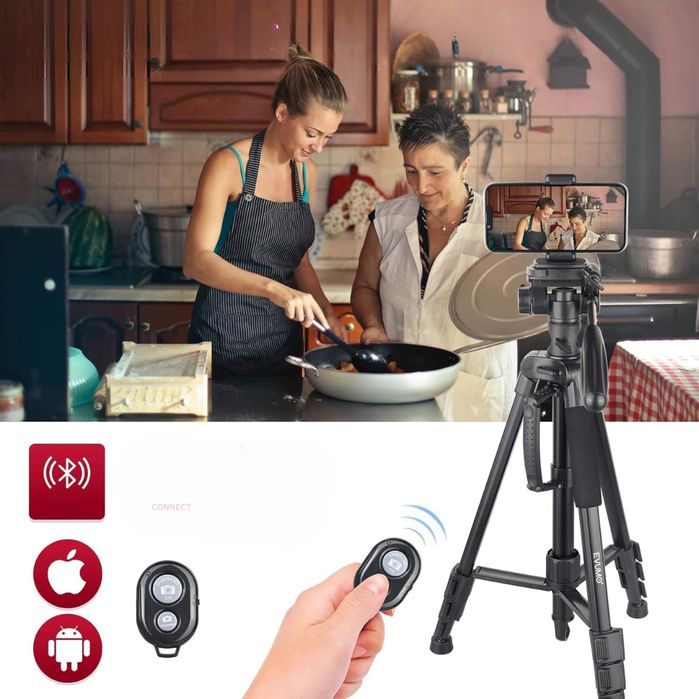 Stabilny Statyw EVUMO HF3 167 cm - Lekki Aluminiowy z Pilotem 360°