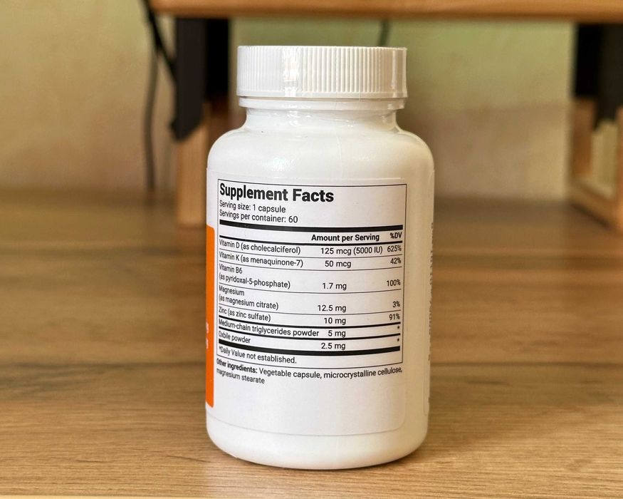 Вітамін Д 5000/10000 IU (D3 & K2, Zn, Mg, B6) Dr Berg, США Доктор Берг