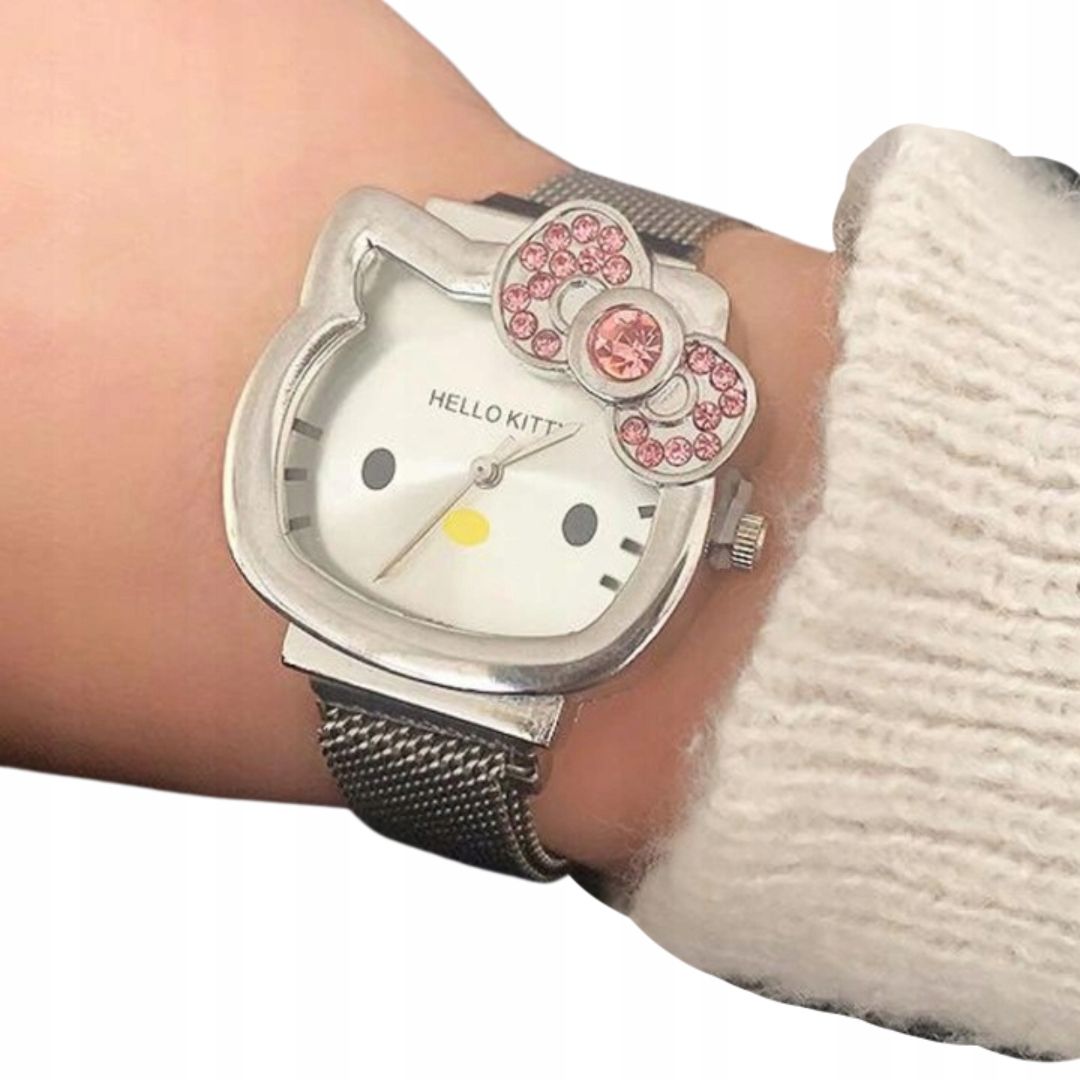 Zegarek Hello Kitty Na Bransolecie Szary