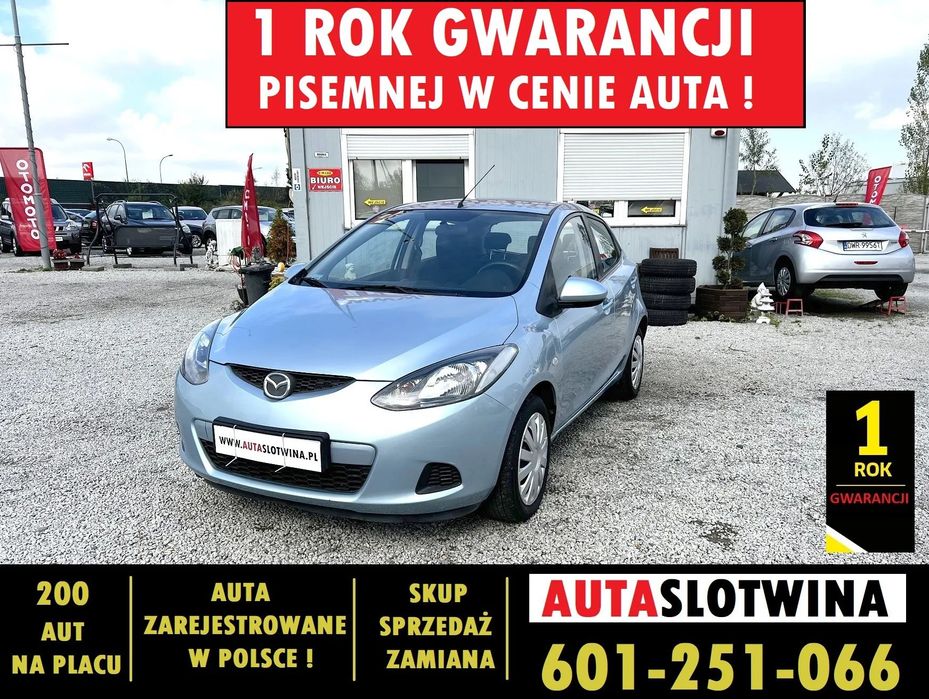 Mazda 2 1 ROK GWARANCJI W CENIE AUTA, Zamiana, 5 drzwi, klima, 1,3 Benzyna !