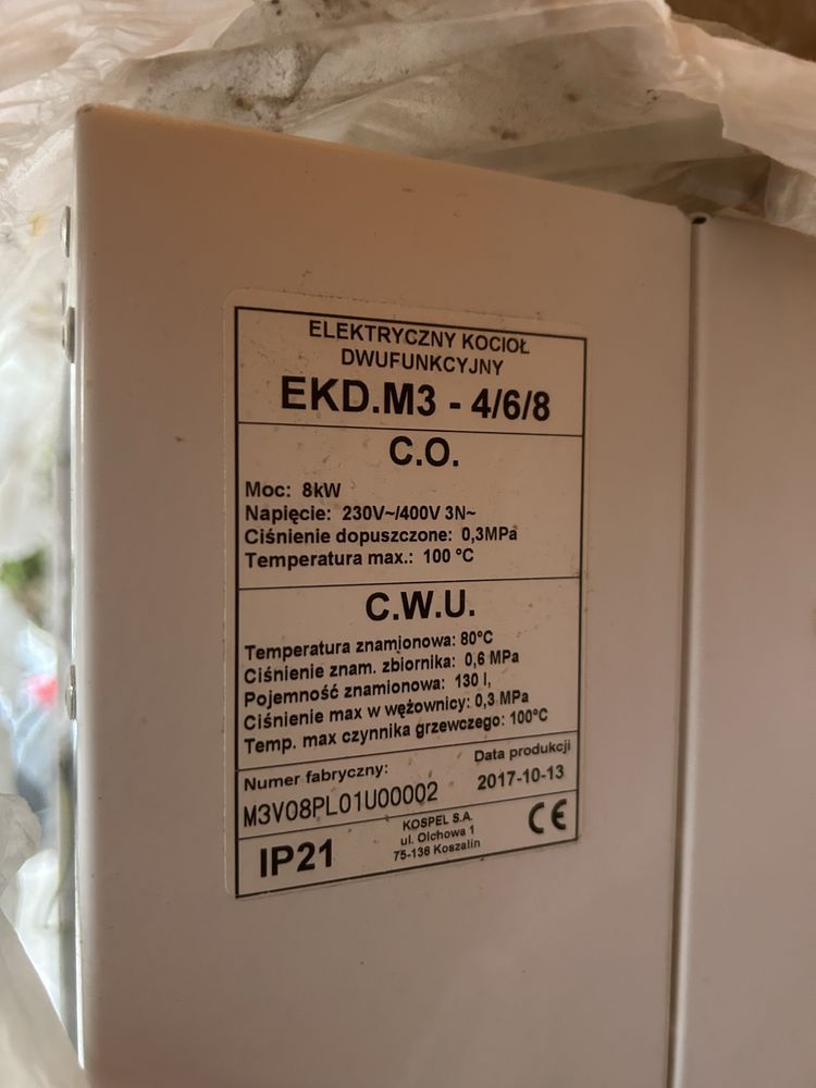 Elektryczny kocioł dwufunkcyjny Kospel EKD.M3 8kW – C.O. + C.W.U.
