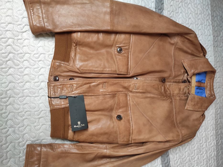 Massimo Dutti_męska kurtka skórzana_NOWA