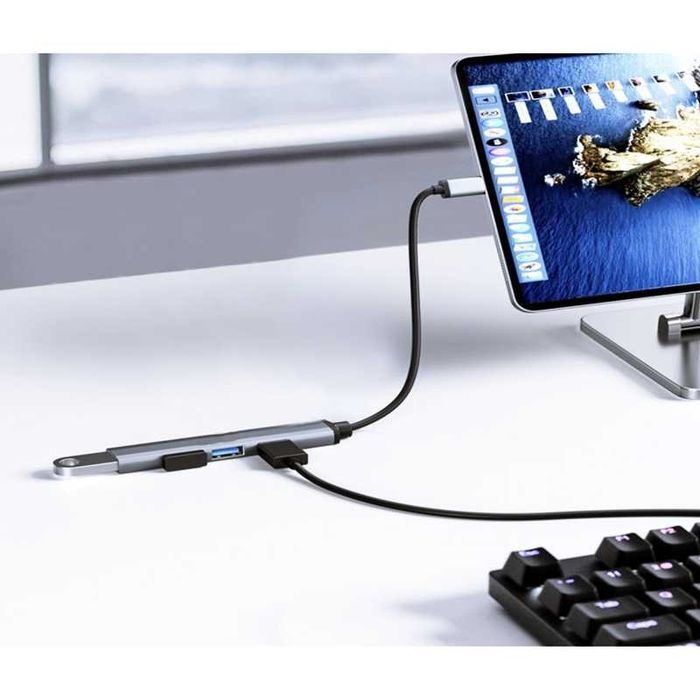 Hub USB Adapter Rozdzielacz Stacja Portów USB Rozgałęźnik x 4 Slim