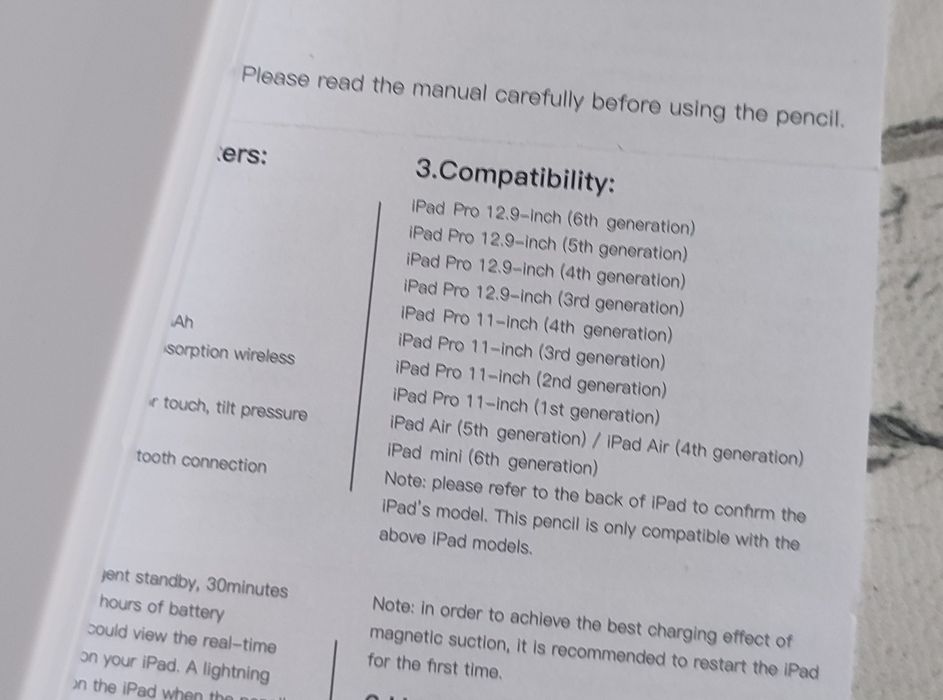 Цифровой стилус BOUTOP для iPad 2018-2022. Поддержка магнитного крепле