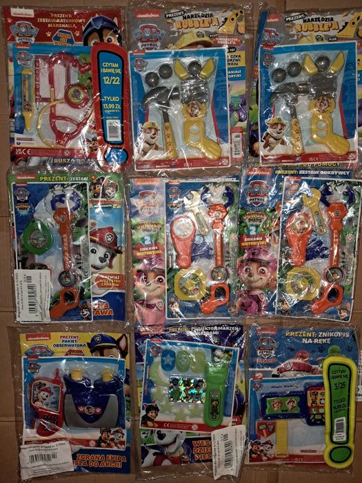 Gazetki Psi Patrol z dodatkami.