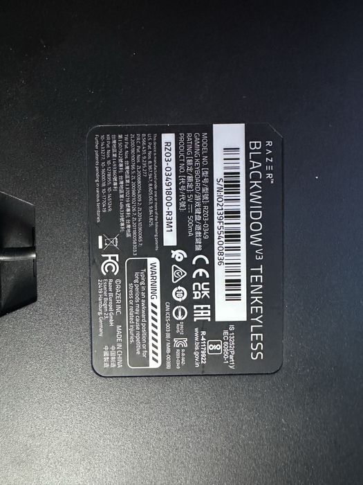 Механічна клавіатура Razer Blackwidow v3 Tenkeyless