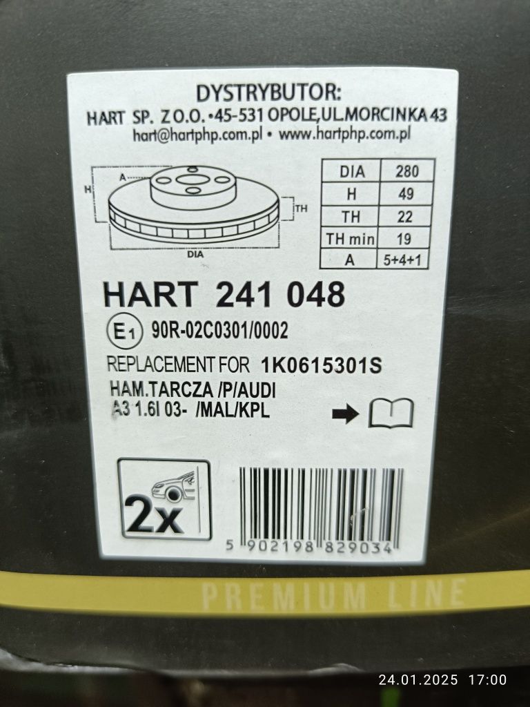 Tarcze hamulcowe  przód Volkswagen seat