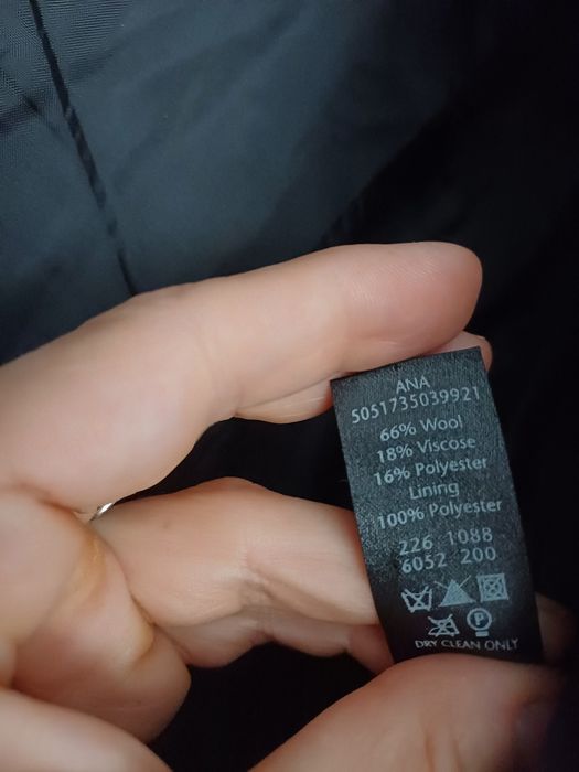 Piękny Elegancji Klasyczny Płaszcz Wełniany George XL L Unikat