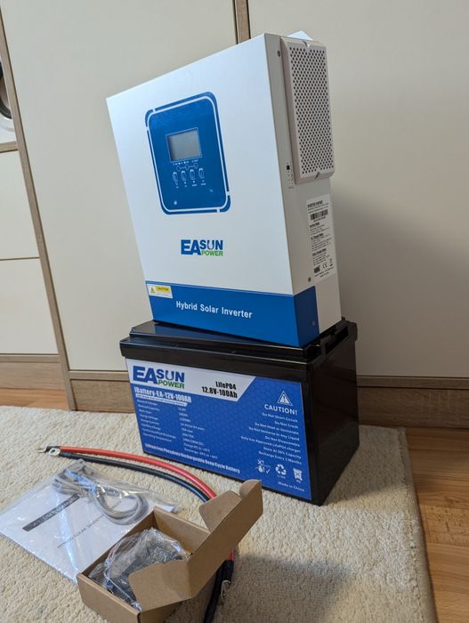 Комплект. Гібрідний інвертор EASUN 12v  + Lifepo4 100ah