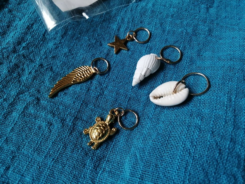 Ozdoby do warkoczyków złote styl morski boho hippie