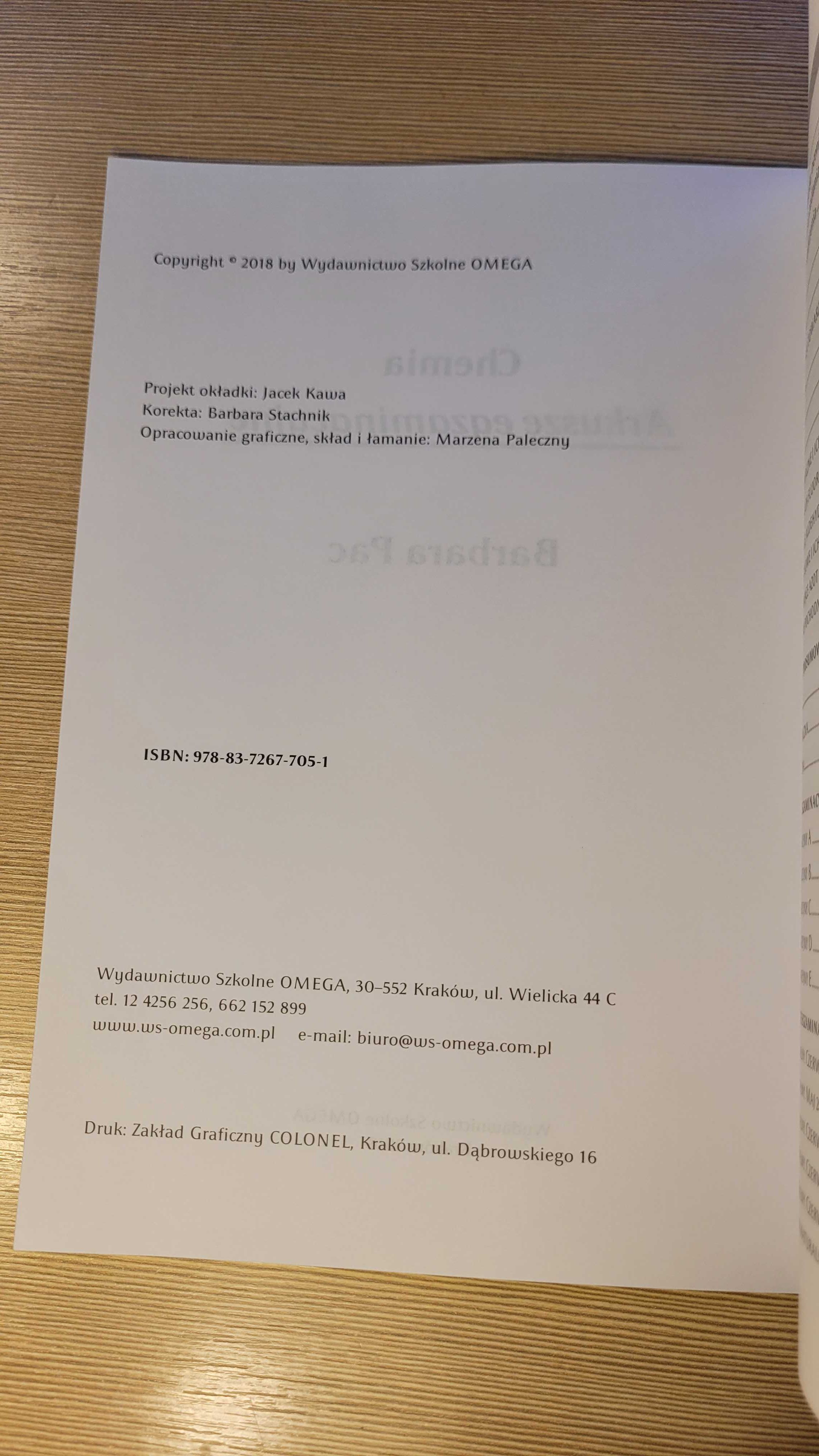 Chemia Arkusze egzaminacyjne - Barbara Pac Matura 2019