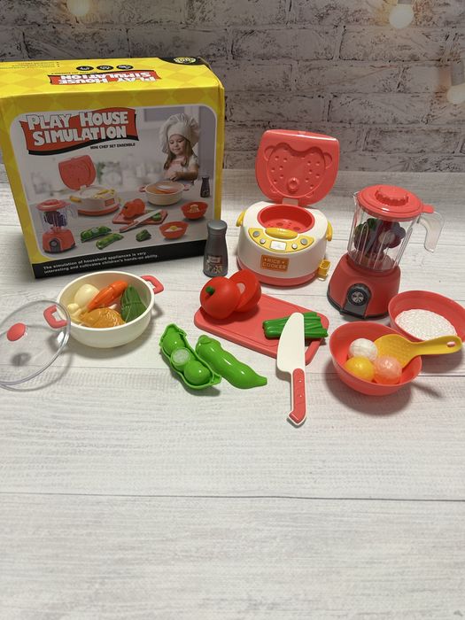 Іграшковий Набір техніки -мультиварка, блендер, муляжі їжі, посуд