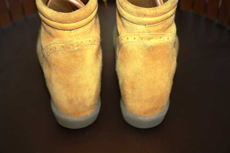 Botins em pele camel compensados do FILIPE SOUSA T.36