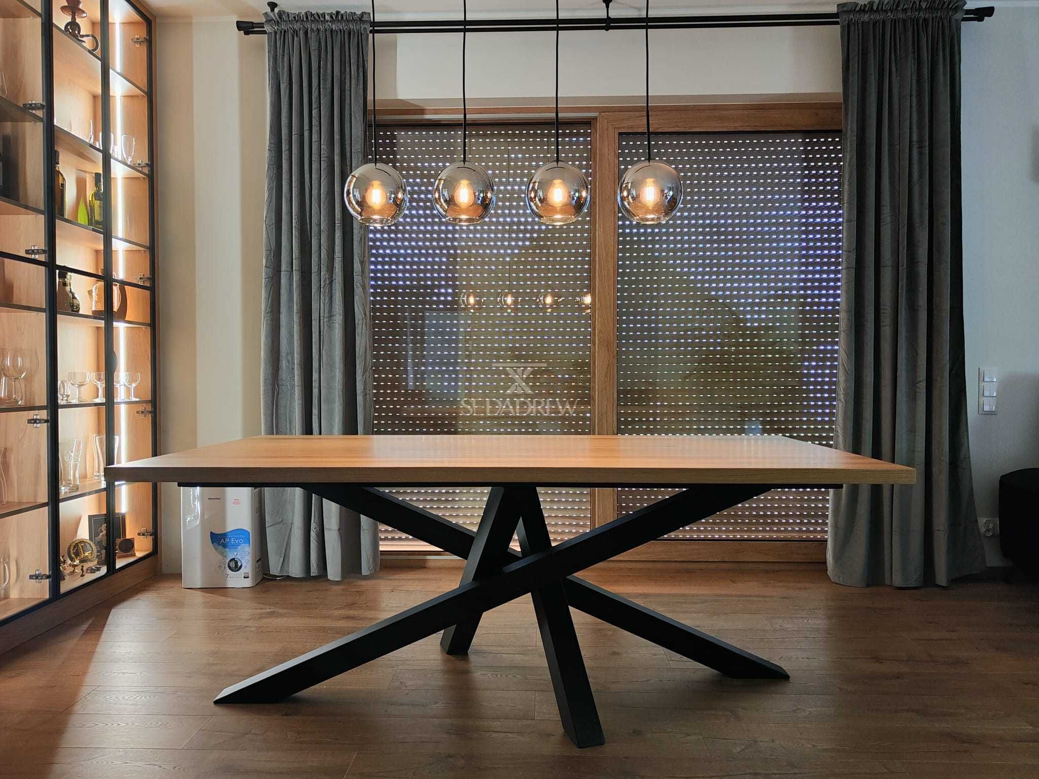 Stół stolik drewniany dębowy jesionowy loft blat lity z dostawkami