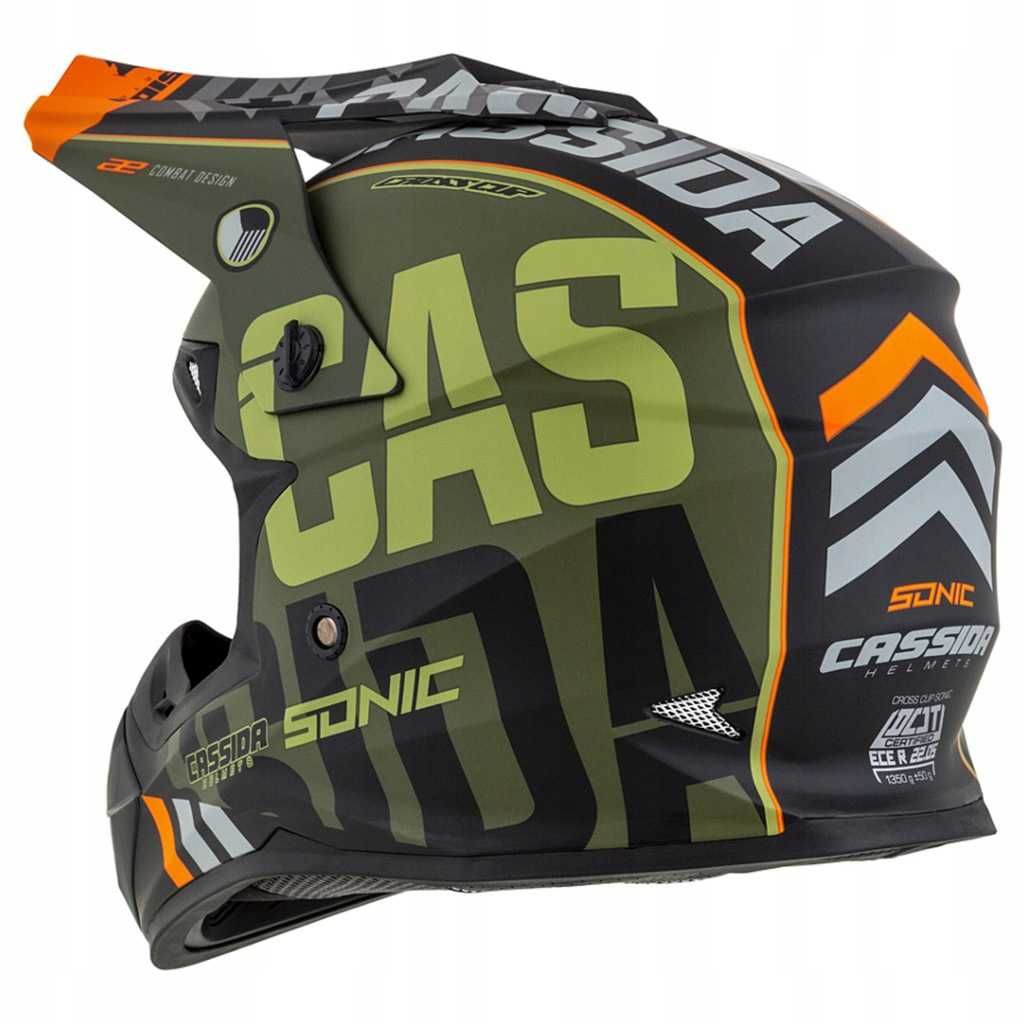 Kask Motocyklowy Cross SONIC Filtr weglowy + GOGLE