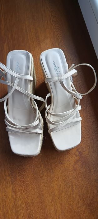 Mulanka espadryle na koturnie.skóra damskie