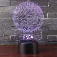 3D-лампа с оптической иллюзией NBA basketball USB Светодиодная