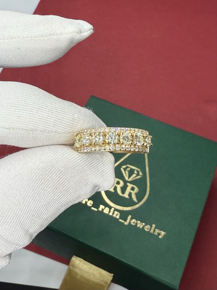 Каблучка з діамантами 1.25ct золото бриллианты кольцо дорожка
