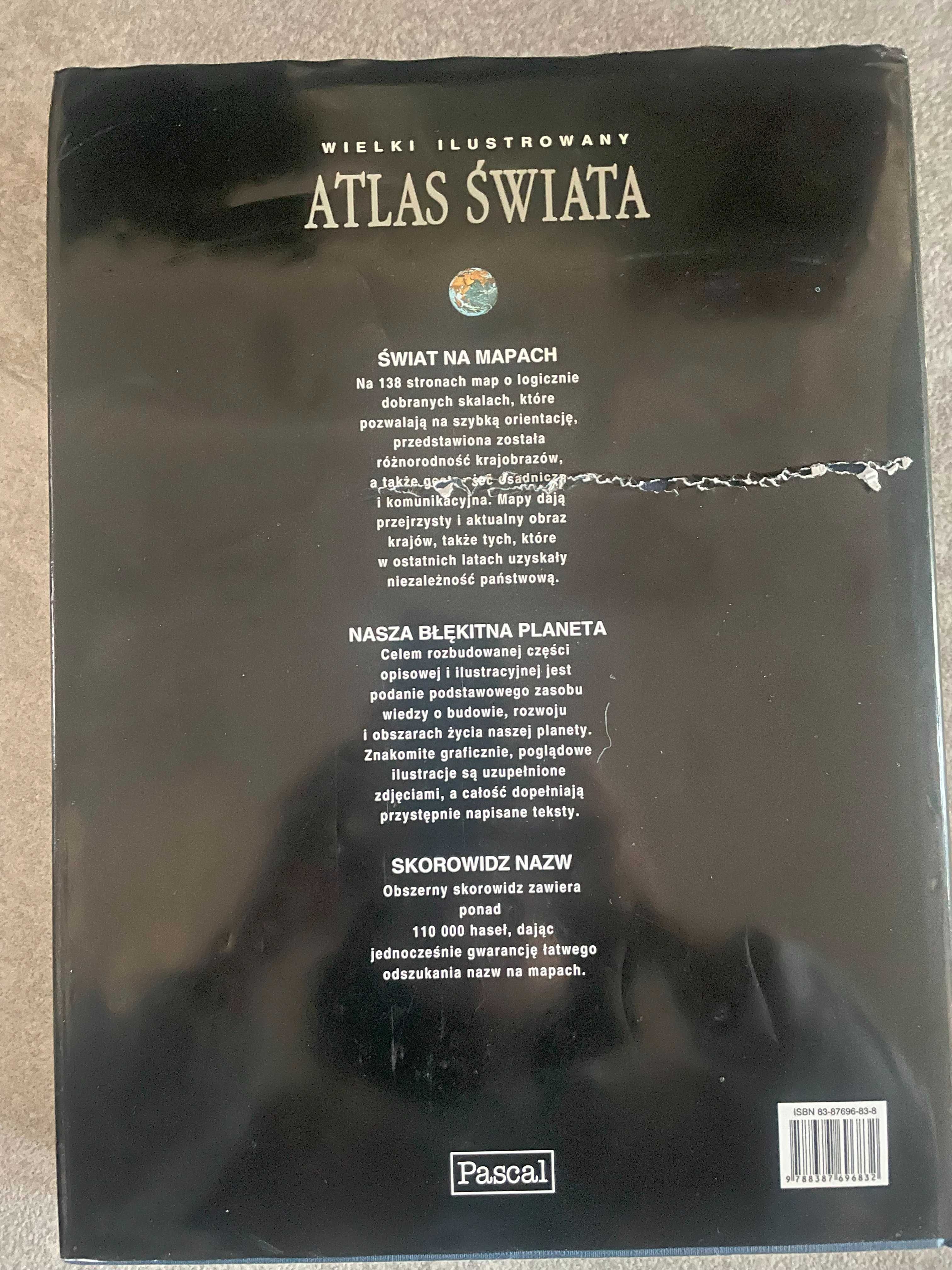 Książka ATLAS ŚWIATA - geograficzny, mapy- wydawca Pascal