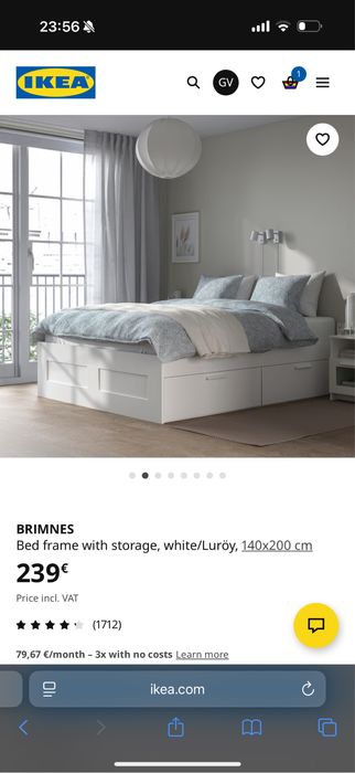 Cama IKEA BRIMNES king com colchão incluído